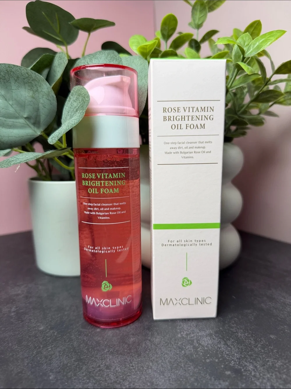 Rose Vitamin Brightening Oil Foam - Pink